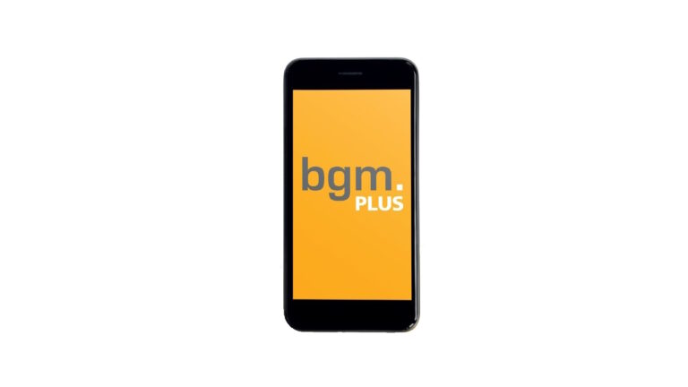 Smartphone mit bgmPLUS-App